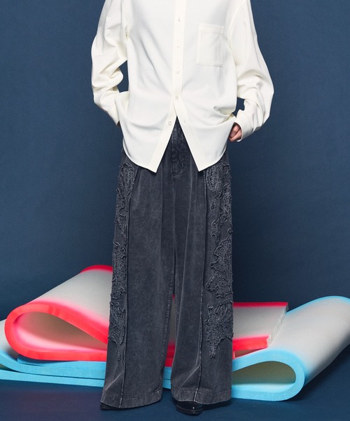 MAISON SPECIAL（メゾンスペシャル）の「《UNISEX》Flower Patchwork Vintage Like Easy Sweat Pants/フラワーパッチワークヴィンテージライクイージースウェットパンツ【MAISON SPECIAL/メゾンスペシャル】■セットアップ対応■（スウェットパンツ・メンズ・ブラック・0/1/2）」の18枚目の写真