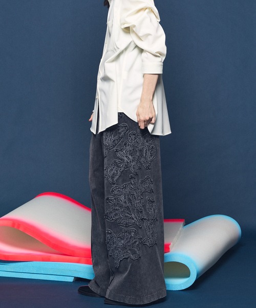 MAISON SPECIAL（メゾンスペシャル）の「《UNISEX》Flower Patchwork Vintage Like Easy Sweat Pants/フラワーパッチワークヴィンテージライクイージースウェットパンツ【MAISON SPECIAL/メゾンスペシャル】■セットアップ対応■（スウェットパンツ・メンズ・ブラック・0/1/2）」の17枚目の写真