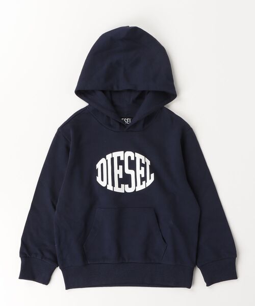 DIESEL KIDS(ディーゼルキッズ)の「DIESEL(ディーゼル)Kids & Junior ブランドロゴフーディーパーカー(スウェット・キッズ・グレー/ネイビー・16Y/14Y/12Y/10Y/8Y/6Y/4Y)」の2枚目の写真