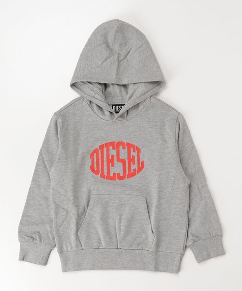 DIESEL KIDS(ディーゼルキッズ)の「DIESEL(ディーゼル)Kids & Junior ブランドロゴフーディーパーカー(スウェット・キッズ・グレー/ネイビー・16Y/14Y/12Y/10Y/8Y/6Y/4Y)」の1枚目の写真