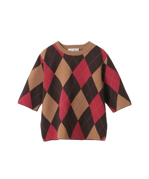 【l’heritage martinique/レリタージュ マルティニーク】アーガイル5分丈プルオーバー
