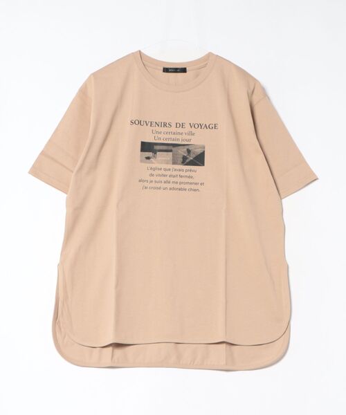 INTERPLANET（インタープラネット）の「【接触冷感・吸水速乾】フォトロゴＴシャツ（Tシャツ/カットソー・レディース・ベージュ/ブラック/オフホワイト・FREE）」の3枚目の写真