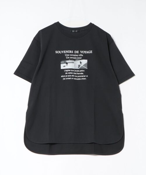 INTERPLANET（インタープラネット）の「【接触冷感・吸水速乾】フォトロゴＴシャツ（Tシャツ/カットソー・レディース・ベージュ/ブラック/オフホワイト・FREE）」の2枚目の写真
