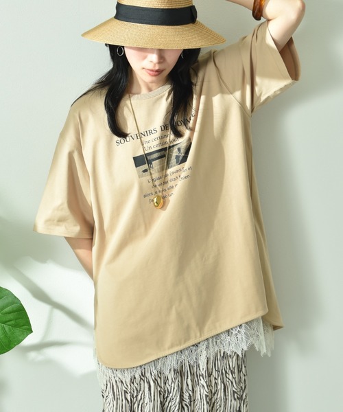 INTERPLANET(インタープラネット)の「【接触冷感・吸水速乾】フォトロゴTシャツ(Tシャツ/カットソー・レディース・ベージュ/ブラック/オフホワイト・FREE)」の3枚目の写真