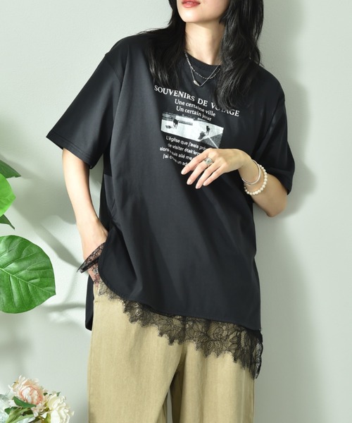 INTERPLANET(インタープラネット)の「【接触冷感・吸水速乾】フォトロゴTシャツ(Tシャツ/カットソー・レディース・ベージュ/ブラック/オフホワイト・FREE)」の2枚目の写真
