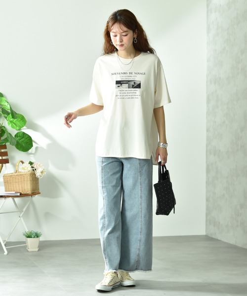 INTERPLANET(インタープラネット)の「【接触冷感・吸水速乾】フォトロゴTシャツ(Tシャツ/カットソー・レディース・ベージュ/ブラック/オフホワイト・FREE)」の7枚目の写真