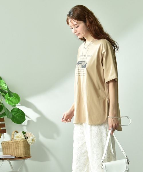 INTERPLANET(インタープラネット)の「【接触冷感・吸水速乾】フォトロゴTシャツ(Tシャツ/カットソー・レディース・ベージュ/ブラック/オフホワイト・FREE)」の22枚目の写真