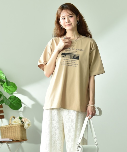 INTERPLANET(インタープラネット)の「【接触冷感・吸水速乾】フォトロゴTシャツ(Tシャツ/カットソー・レディース・ベージュ/ブラック/オフホワイト・FREE)」の21枚目の写真