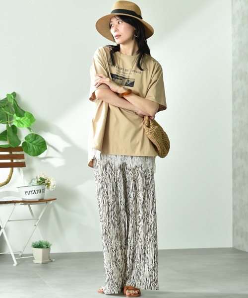 INTERPLANET(インタープラネット)の「【接触冷感・吸水速乾】フォトロゴTシャツ(Tシャツ/カットソー・レディース・ベージュ/ブラック/オフホワイト・FREE)」の12枚目の写真