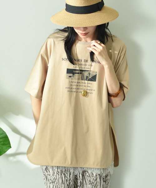 INTERPLANET(インタープラネット)の「【接触冷感・吸水速乾】フォトロゴTシャツ(Tシャツ/カットソー・レディース・ベージュ/ブラック/オフホワイト・FREE)」の19枚目の写真