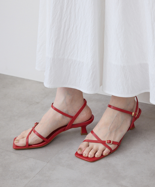 SLOBE IENA（スローブイエナ）の「SLOBE レザークロスサンダル（サンダル・レディース・ブラウン/レッド/ブラック・22.5cm/23cm/23.5cm/24cm/24.5cm）」の10枚目の写真