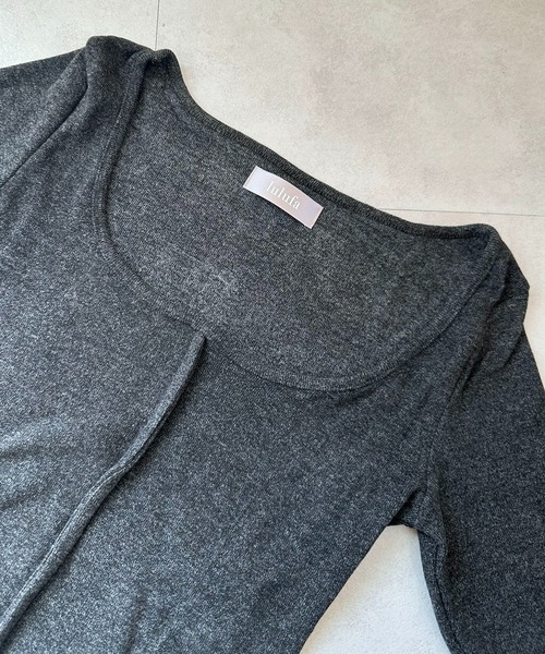 lulufa（ルルファ）の「フロントアウトリンキング裾ラウンドロンT（Tシャツ/カットソー・レディース・グレー/ブラック/ブラウン/ホワイト/チャコール・LARGE/MEDIUM）」の22枚目の写真