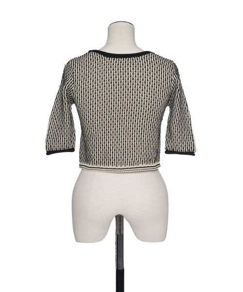 muller of yoshiokubo(ミュラーオブヨシオクボ)の「muller of yoshiokubo ミュラーオブヨシオクボ / RIPPLE LACE-UP KNIT バックリボンリップルレースアップニット / MLS26808(ニット/セーター・レディース・レッド/ブラック・38)」の7枚目の写真