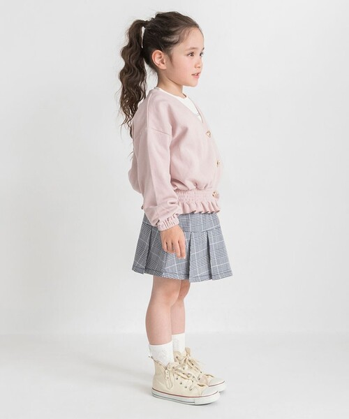 BRANSHES（ブランシェス）の「ハート釦カーディガン（カーディガン/ボレロ・キッズ・ライトグレー/ピンク・120/130/100/90/140/110/150）」の9枚目の写真