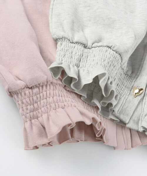 BRANSHES（ブランシェス）の「ハート釦カーディガン（カーディガン/ボレロ・キッズ・ライトグレー/ピンク・120/130/100/90/140/110/150）」の8枚目の写真