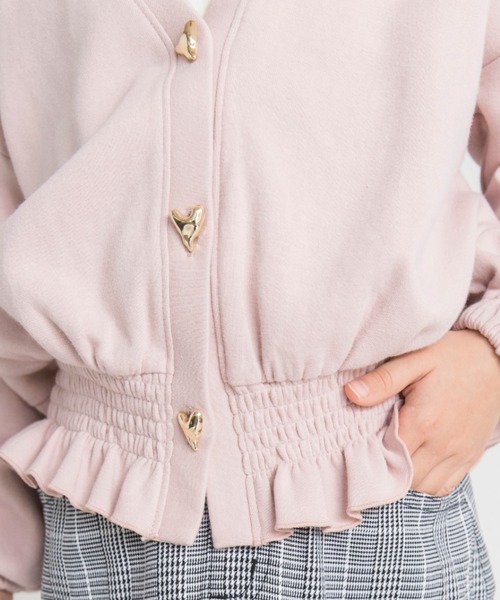 BRANSHES（ブランシェス）の「ハート釦カーディガン（カーディガン/ボレロ・キッズ・ライトグレー/ピンク・120/130/100/90/140/110/150）」の14枚目の写真