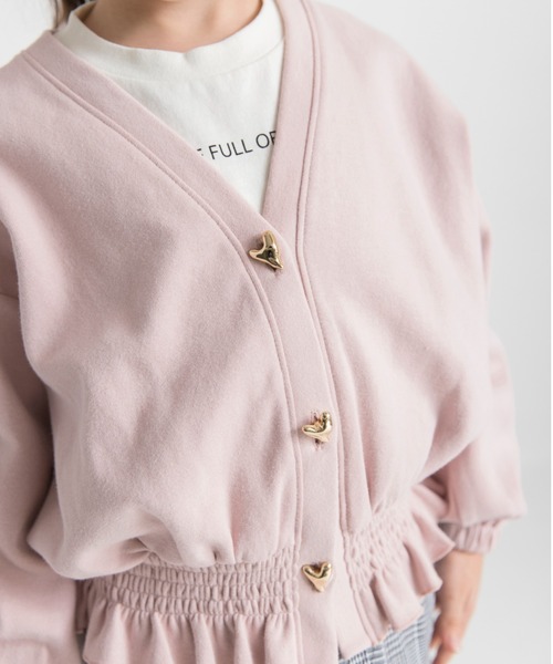 BRANSHES（ブランシェス）の「ハート釦カーディガン（カーディガン/ボレロ・キッズ・ライトグレー/ピンク・120/130/100/90/140/110/150）」の15枚目の写真