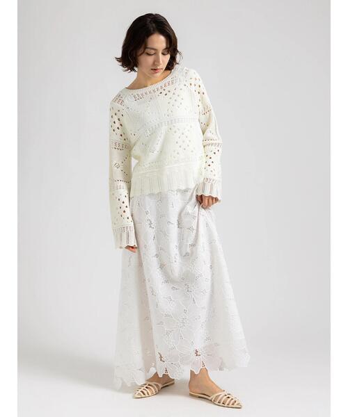 Te chichi（テチチ）の「【Atelier ChouChou】クロシェライクレースニット（ニット/セーター・レディース・オフホワイト・F）」の2枚目の写真