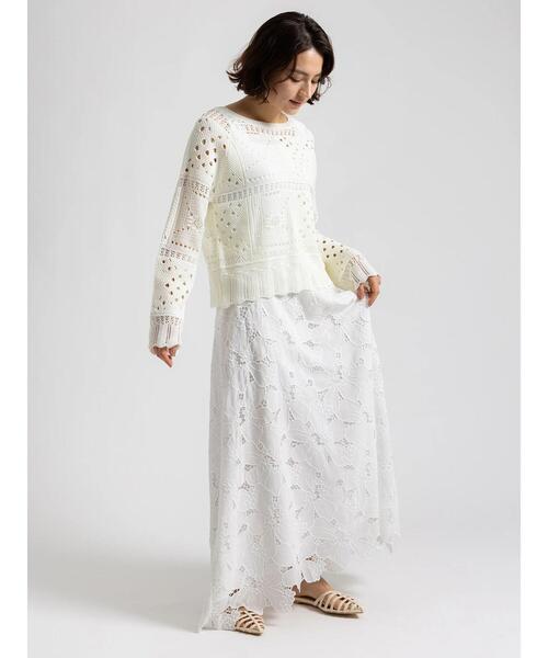 Te chichi（テチチ）の「【Atelier ChouChou】クロシェライクレースニット（ニット/セーター・レディース・オフホワイト・F）」の3枚目の写真