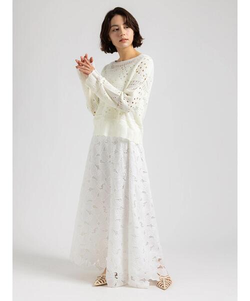Te chichi（テチチ）の「【Atelier ChouChou】クロシェライクレースニット（ニット/セーター・レディース・オフホワイト・F）」の4枚目の写真