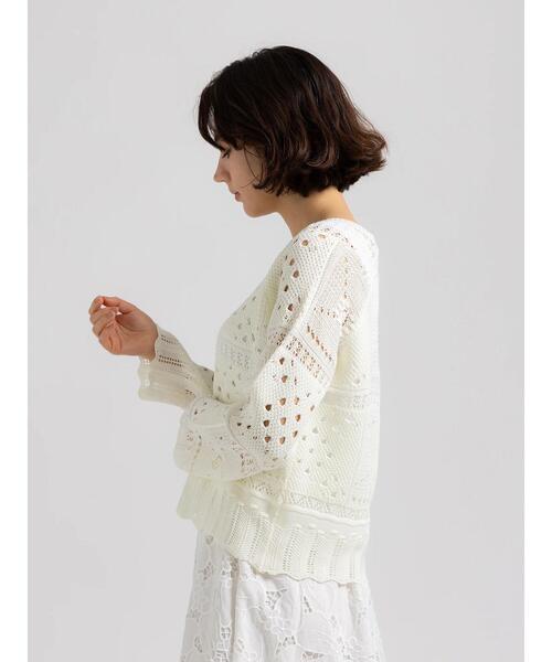 Te chichi（テチチ）の「【Atelier ChouChou】クロシェライクレースニット（ニット/セーター・レディース・オフホワイト・F）」の11枚目の写真