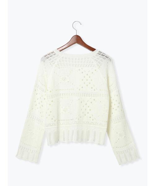 Te chichi（テチチ）の「【Atelier ChouChou】クロシェライクレースニット（ニット/セーター・レディース・オフホワイト・F）」の12枚目の写真