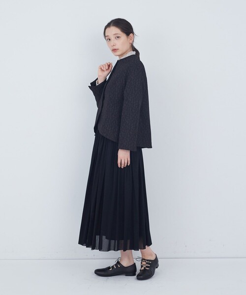 ADIEU TRISTESSE(アデュートリステス)の「リーフカットジャケット(ノーカラージャケット・レディース・ブラック/ブラック系その他/ネイビー・38/40)」の13枚目の写真
