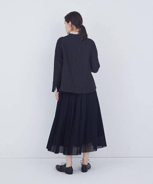 ADIEU TRISTESSE(アデュートリステス)の「リーフカットジャケット(ノーカラージャケット・レディース・ブラック/ブラック系その他/ネイビー・38/40)」の12枚目の写真
