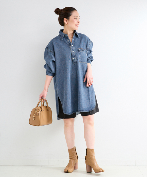 B.C STOCK(ベーセーストック)の「ウォッシャブル / DU JOUR / デュ ジュール JEAN BUAERO TUNIC(チュニック・レディース・ベージュ/ブルー系その他・FREE)」の2枚目の写真