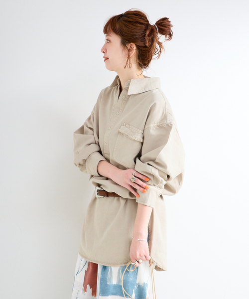 B.C STOCK(ベーセーストック)の「ウォッシャブル / DU JOUR / デュ ジュール JEAN BUAERO TUNIC(チュニック・レディース・ベージュ/ブルー系その他・FREE)」の8枚目の写真
