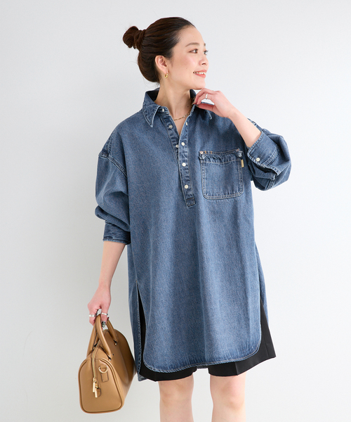 B.C STOCK(ベーセーストック)の「ウォッシャブル / DU JOUR / デュ ジュール JEAN BUAERO TUNIC(チュニック・レディース・ベージュ/ブルー系その他・FREE)」の14枚目の写真