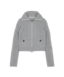 L20 BUTTER POCKET KNIT ZIP-UP(GRAY)