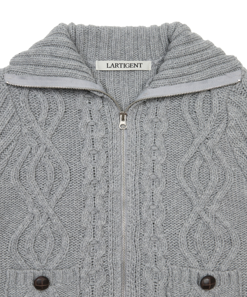 LARTIGENT（ラーティゼン）の「L20 BUTTER POCKET KNIT ZIP-UP(GRAY)（ニット/セーター・レディース・その他・FREE）」の3枚目の写真
