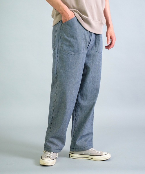 OMNIGOD mens / オムニゴッド] ヒッコリーデニム PWイージーパンツ