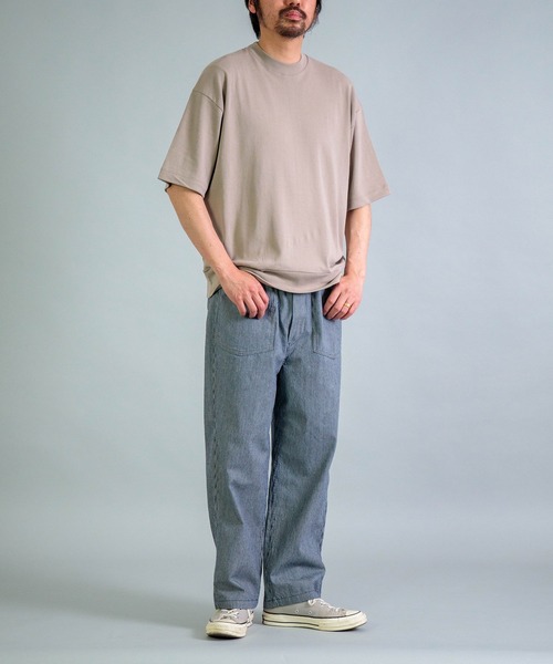 OMNIGOD mens / オムニゴッド] ヒッコリーデニム PWイージーパンツ