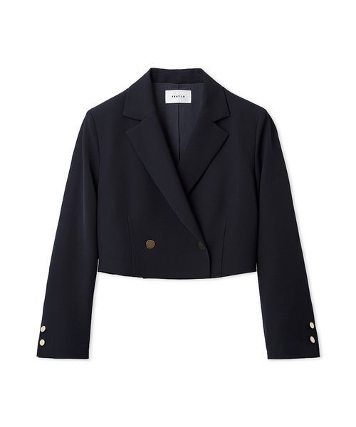 FRAY I.D（フレイアイディー）の「クロップドジャケット／UVカット（テーラードジャケット・レディース・ブラック/ベージュ/ネイビー・0/1）」の3枚目の写真