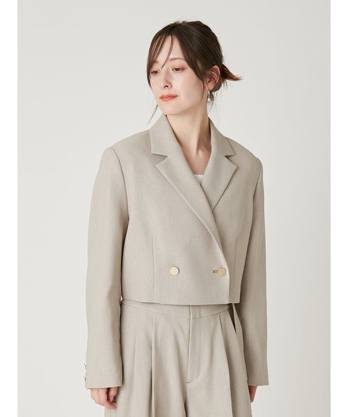 FRAY I.D（フレイアイディー）の「クロップドジャケット／UVカット（テーラードジャケット・レディース・ブラック/ベージュ/ネイビー・0/1）」の5枚目の写真