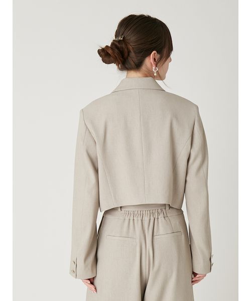FRAY I.D（フレイアイディー）の「クロップドジャケット／UVカット（テーラードジャケット・レディース・ブラック/ベージュ/ネイビー・0/1）」の6枚目の写真