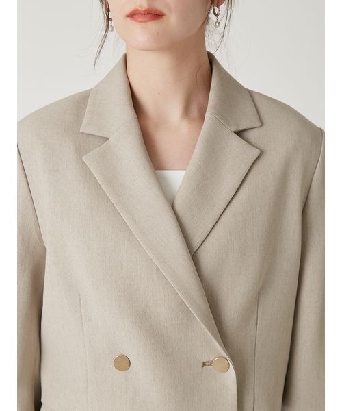 FRAY I.D（フレイアイディー）の「クロップドジャケット／UVカット（テーラードジャケット・レディース・ブラック/ベージュ/ネイビー・0/1）」の8枚目の写真