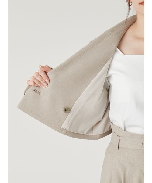 FRAY I.D（フレイアイディー）の「クロップドジャケット／UVカット（テーラードジャケット・レディース・ブラック/ベージュ/ネイビー・0/1）」の11枚目の写真