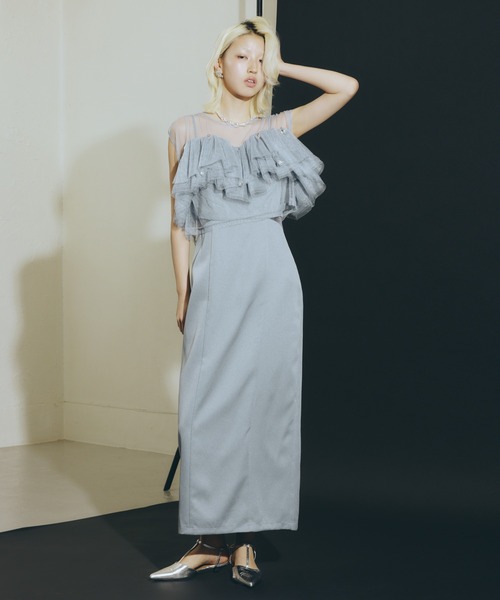 darial(ダリアル)の「【darial】drop bijou frill top / ドロップビジューフリルトップ(その他トップス・レディース・ブラック/ブルーグレー/アッシュ・フリー)」の19枚目の写真