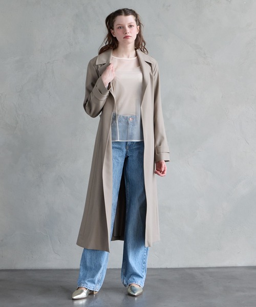 AIMER（エメ）の「アンブレラヨークバックタックラップロングコート（その他アウター・レディース・モカ/グレイッシュベージュ・MEDIUM）」の19枚目の写真