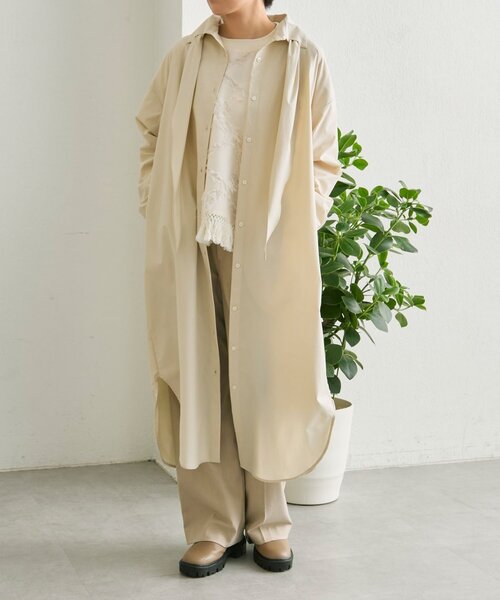 ear PAPILLONNER（イアパピヨネ）の「スカーフ付きワンピース【SUM1 STYLE】（ワンピース・レディース・ライトベージュ・FREE）」の4枚目の写真