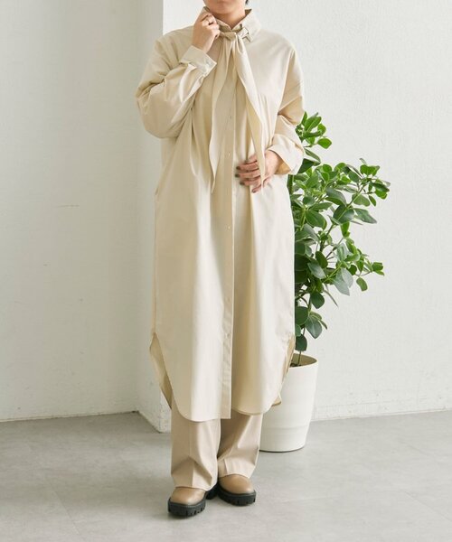 ear PAPILLONNER（イアパピヨネ）の「スカーフ付きワンピース【SUM1 STYLE】（ワンピース・レディース・ライトベージュ・FREE）」の5枚目の写真