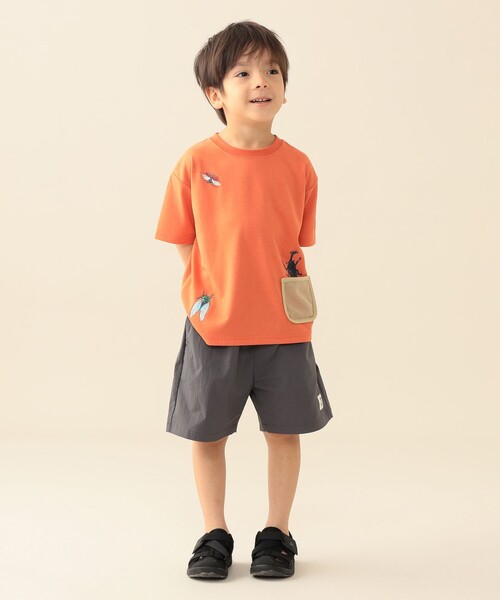 BEAMS mini(ビームスミニ)の「メッシュ ポケット 昆虫 Tシャツ 2026SS (吸水速乾・UVカット)カジュアル 外遊び プチプラ 保育園 通学 定番(Tシャツ/カットソー・キッズ・オレンジ/ロイヤルブルー/ブラウン系その他2・100/110/130/90/120)」の5枚目の写真