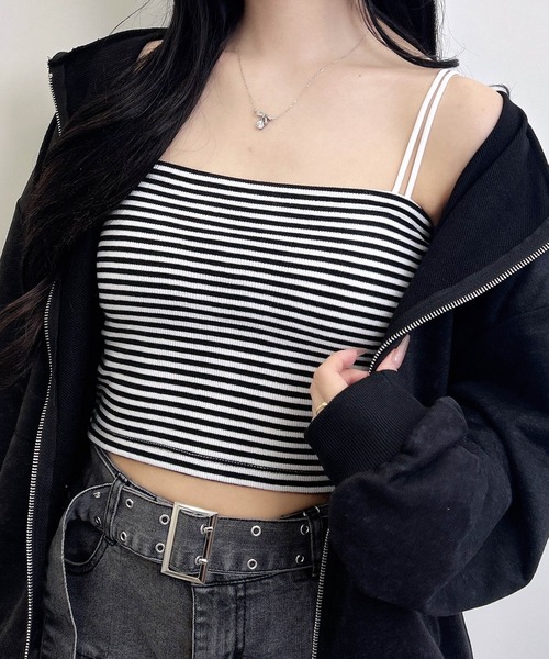 INGNI（イング）の「ベアリブキャミ（キャミソール・レディース・オフホワイト/その他18/その他/ブラック・M）」の3枚目の写真