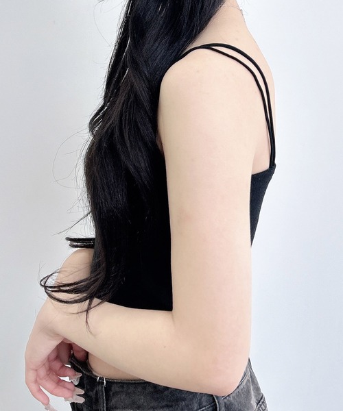 INGNI（イング）の「ベアリブキャミ（キャミソール・レディース・オフホワイト/その他18/その他/ブラック・M）」の5枚目の写真