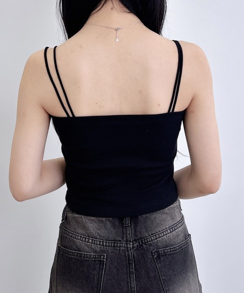 INGNI（イング）の「ベアリブキャミ（キャミソール・レディース・オフホワイト/その他18/その他/ブラック・M）」の6枚目の写真