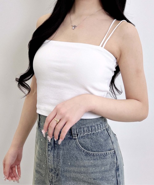 INGNI（イング）の「ベアリブキャミ（キャミソール・レディース・オフホワイト/その他18/その他/ブラック・M）」の14枚目の写真