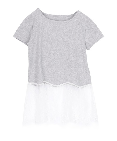 titivate（ティティベイト）の「レースドッキングTシャツ（Tシャツ/カットソー・レディース・オフホワイト/グレー/ブラック・L/M）」の17枚目の写真